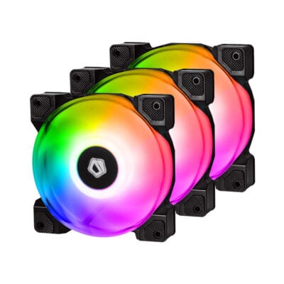 FAN CASE ID COOLING DF-12025-ARGB TRIO SNOW 3PCS PACK (BLACK)